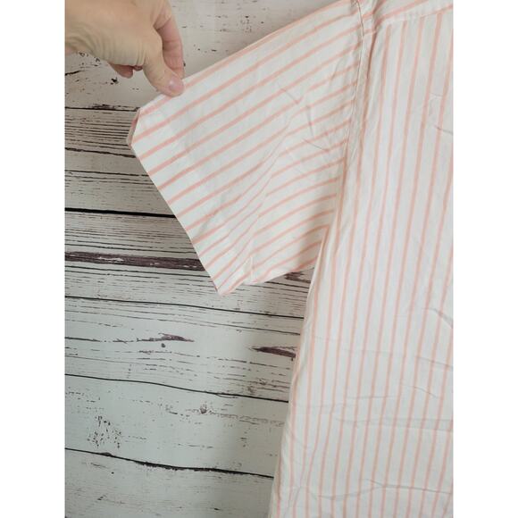 Vtg Melbourne 80s Classix Pink Gray Stripe Short Sleeve Button Shirt Womens Sz 6 - Picture 9 of 13